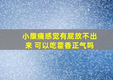 小腹痛感觉有屁放不出来 可以吃藿香正气吗